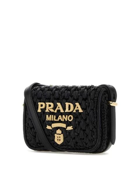 prada black raffia bag|Prada raffia crossbody bag.